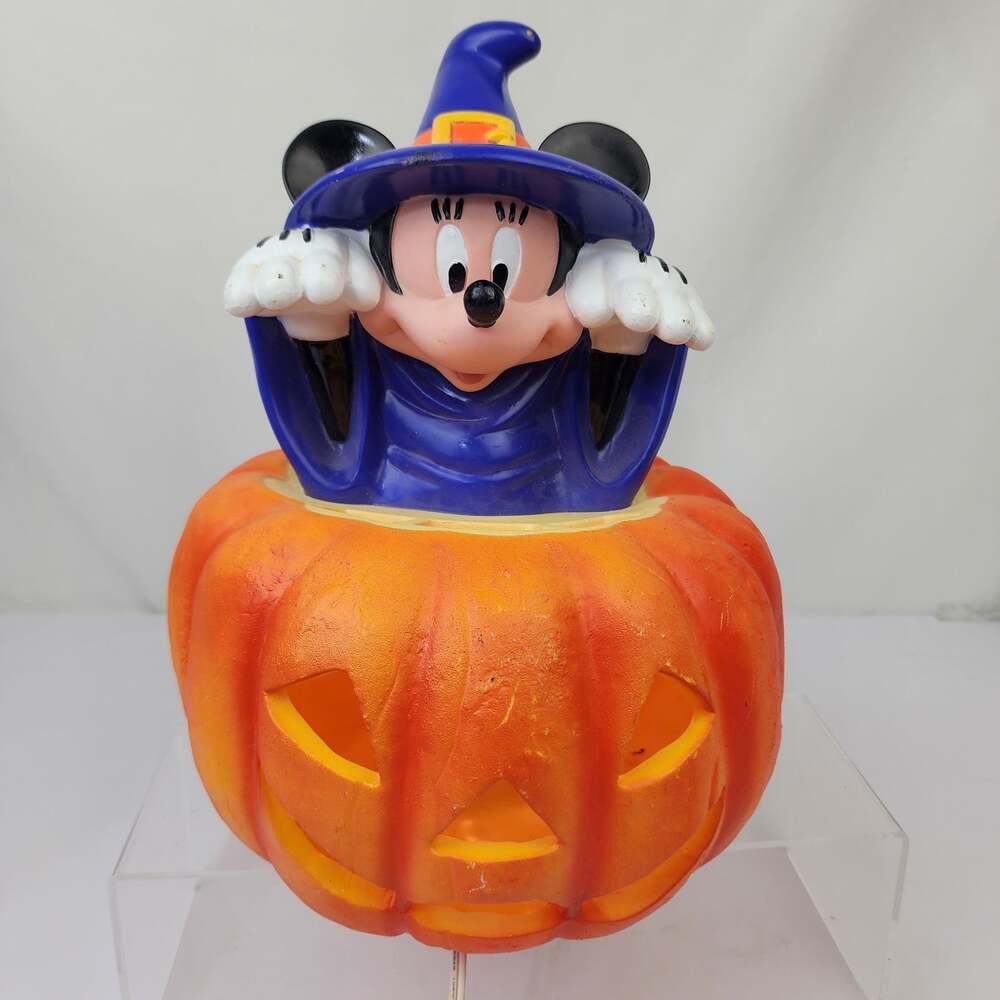 1996 Trendmasters Disney Halloween Minnie Mouse Witch Light-Up Jack-o-Lantern